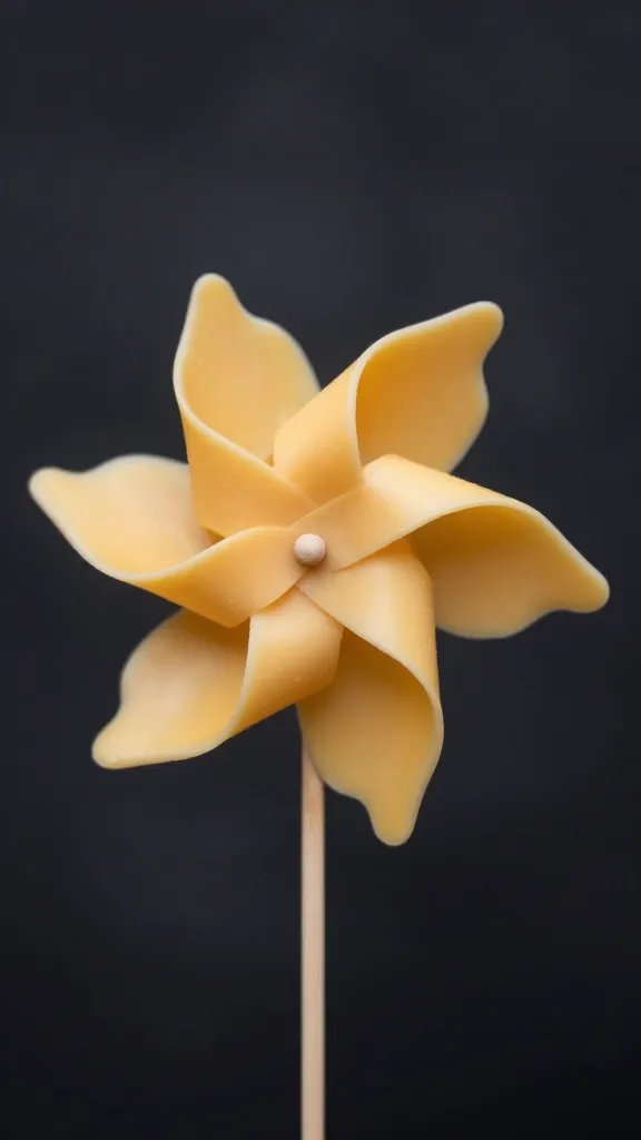 one finished pinwheel with cheese pull, dark moody backdrop