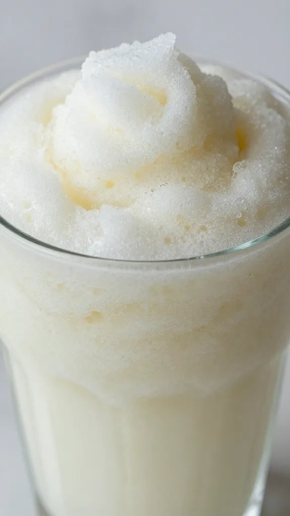 closeup of frosty Easter punch slush in clear cup