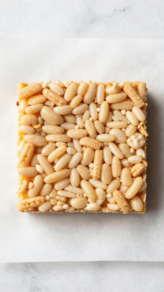 single square Easter Rice Krispie treat on parchment