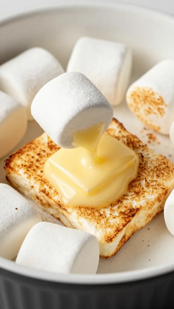 butter-melting pat on warm toasted marshmallows