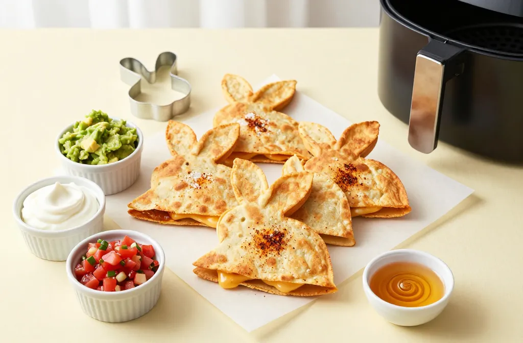 Viral Air Fryer Easter Bunny Quesadilla (Crispy Cut-Outs)