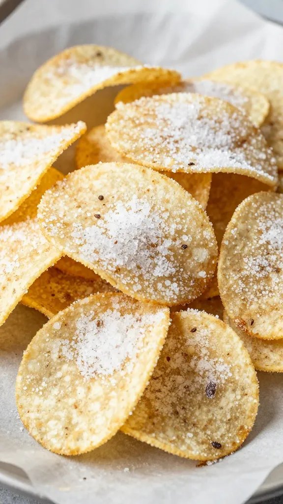 tortilla bunny chip dusted with sugar on parchment