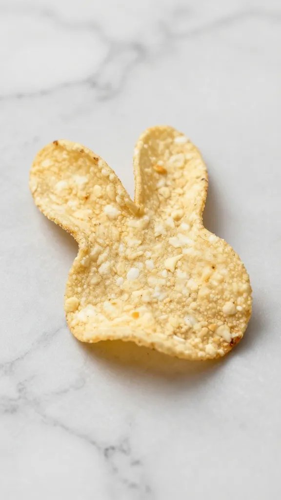 buttery bunny chip resting on marble countertop