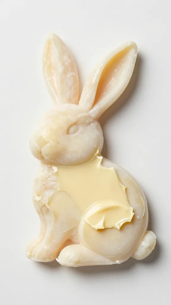 brush buttering a single raw bunny cutout