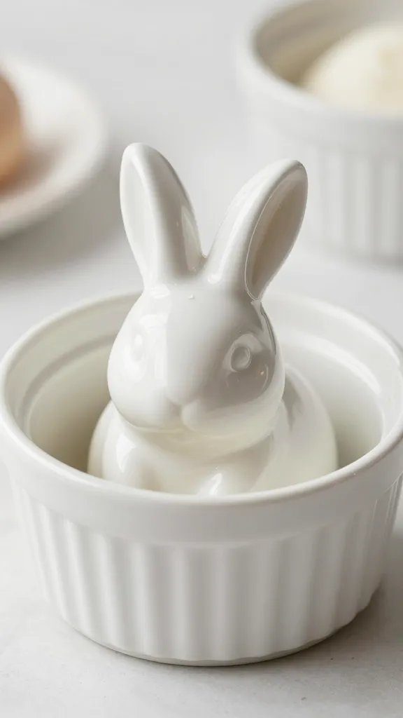 white ceramic ramekin of salty-sweet bunny bait