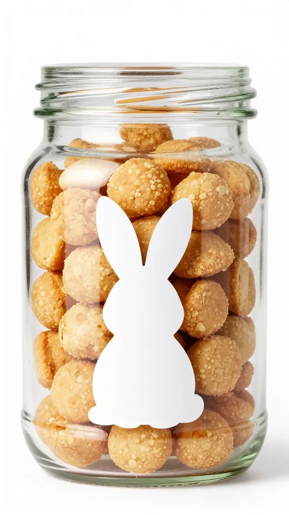 glass jar filled with Easter bunny bait snack mix
