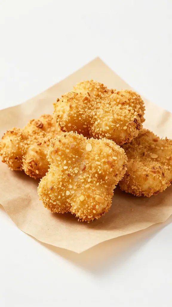panko-crusted nugget on parchment, studio lighting