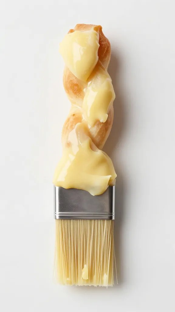 pastry brush glazing single twist with garlic butter