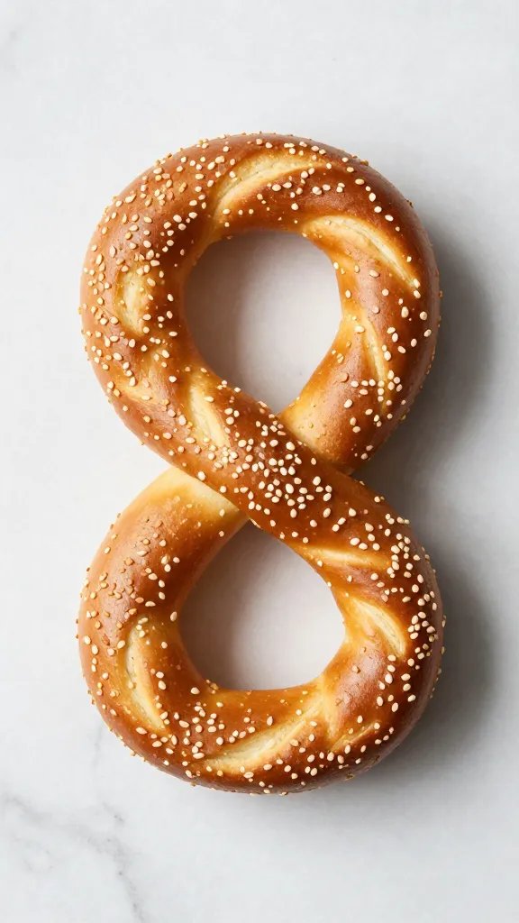 sesame-sprinkled garlic twist on marble countertop