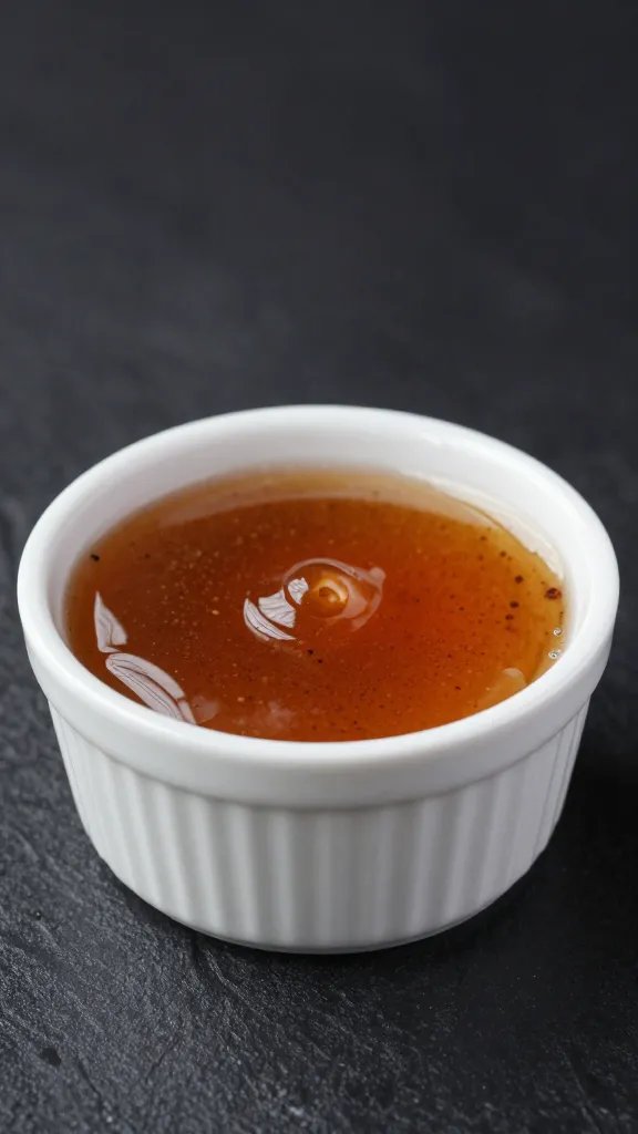small white ramekin of maple-cinnamon glaze