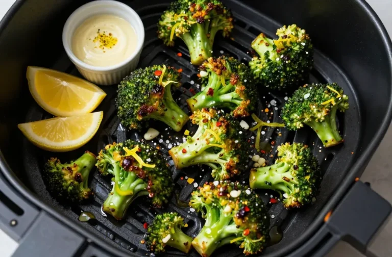 Crisp and Zesty Air Fryer Broccoli Bites with Lemon + Garlic (Veggies for Easter Dinner)
