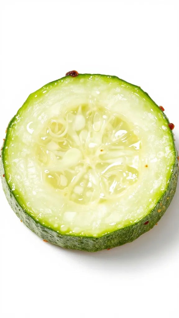 single air-fried zucchini round with browned rim