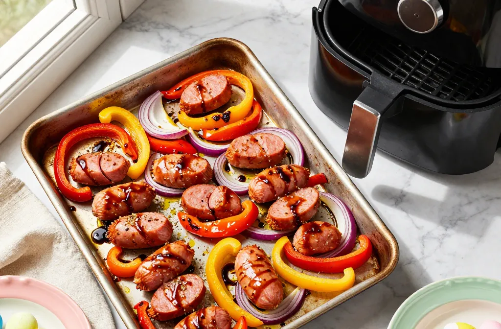 Crazy-Easy Air Fryer Sausage & Peppers (Easy Easter Meal)