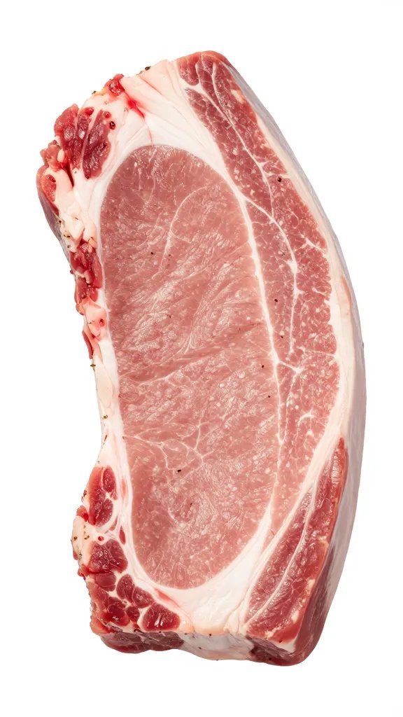 cross-section of pork tenderloin with herb flecks