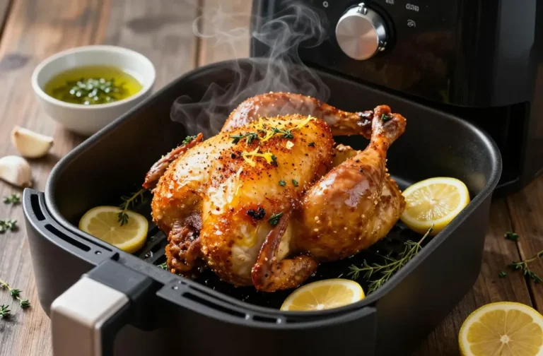 Crispy, Juicy Magic: Air Fryer Whole Chicken with Lemon & Herbs (Easter Sunday Dinner)