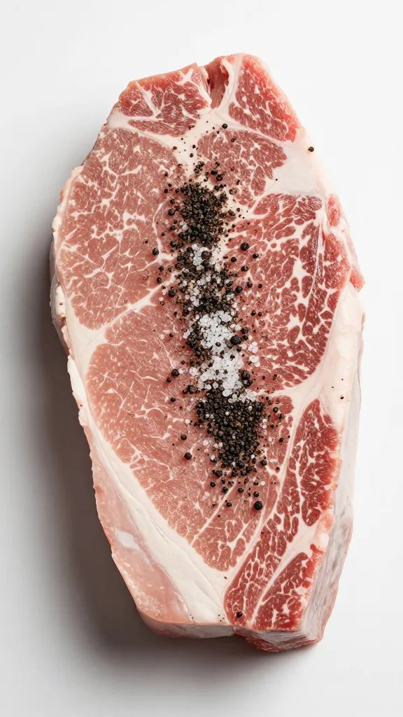 coarse black pepper and salt rub on raw roast