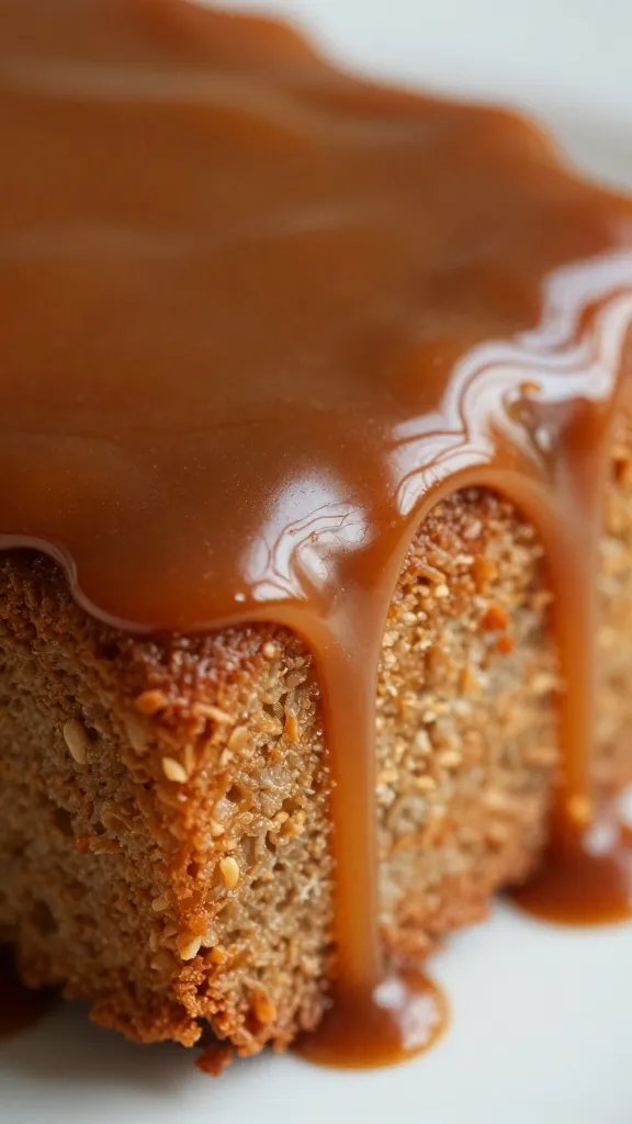 caramelized glaze drip on meatloaf edge, macro