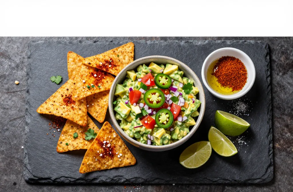 Air Fryer Confetti Corn Chips with Fiesta Guac Dip Magic