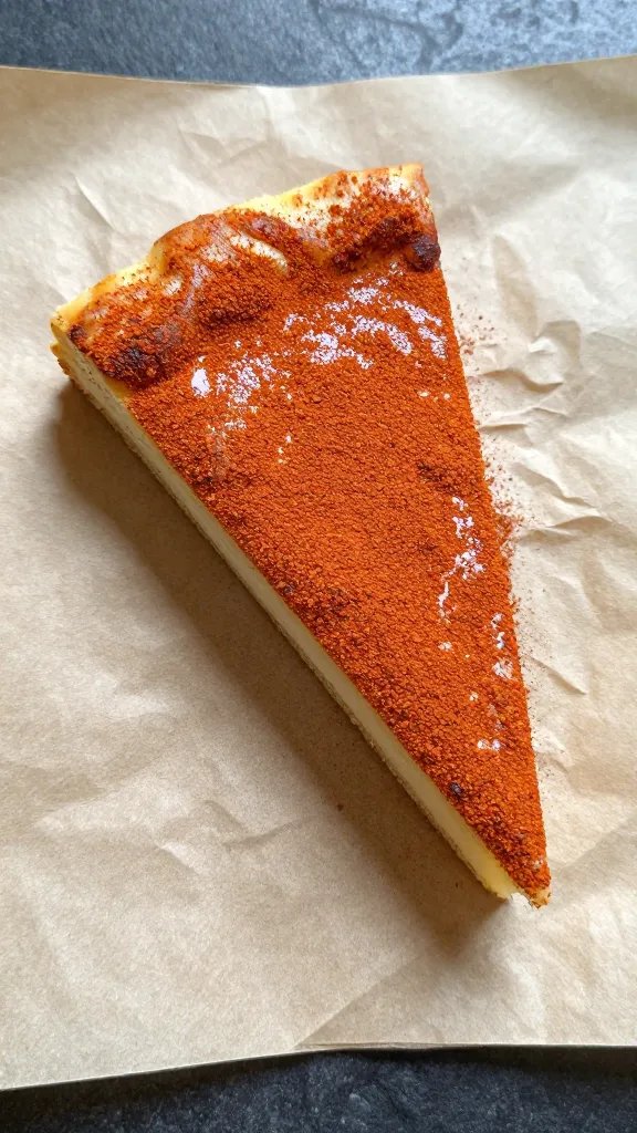 oil-brushed wavy wedge on parchment, paprika dusted