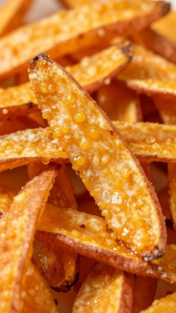 Air-fried sweet potato skin chip, extreme closeup