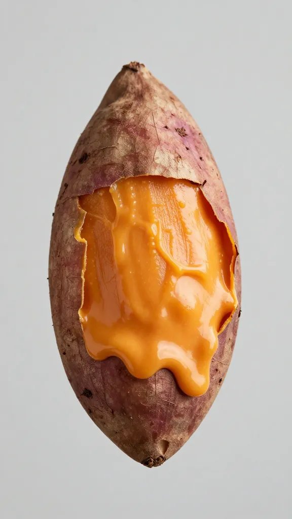 Single sweet potato skin scoop dipped in molten queso