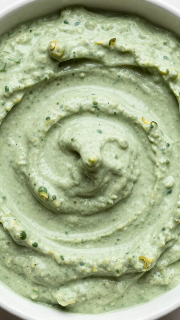 closeup bowl of spinach artichoke dip with swirl texture