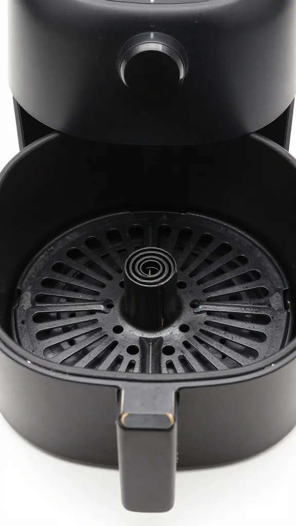 air fryer basket with single curled fry center