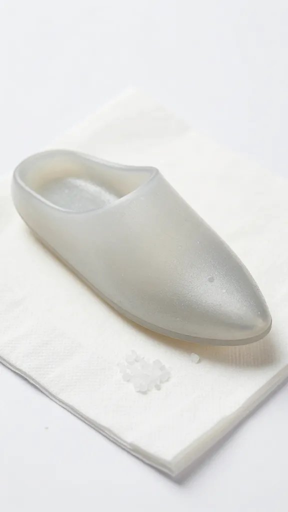 single wedge resting on white napkin, visible salt crystals