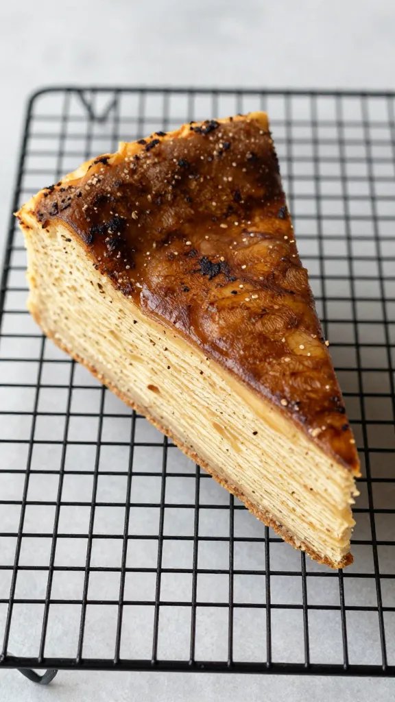 single seasoned wedge on cooling rack, shallow depth