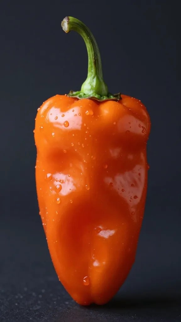 naga jolokia pepper closeup on dark background