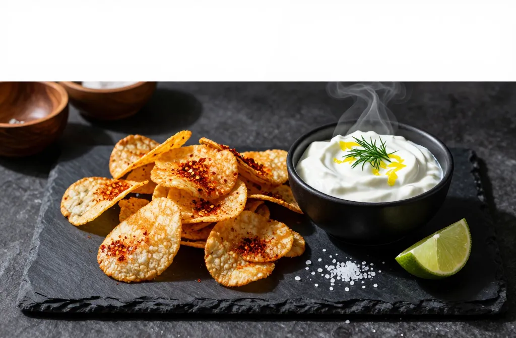 Crave-Worthy Air Fryer Volcanic Garlic Chips with Yogurt Fire Tamer