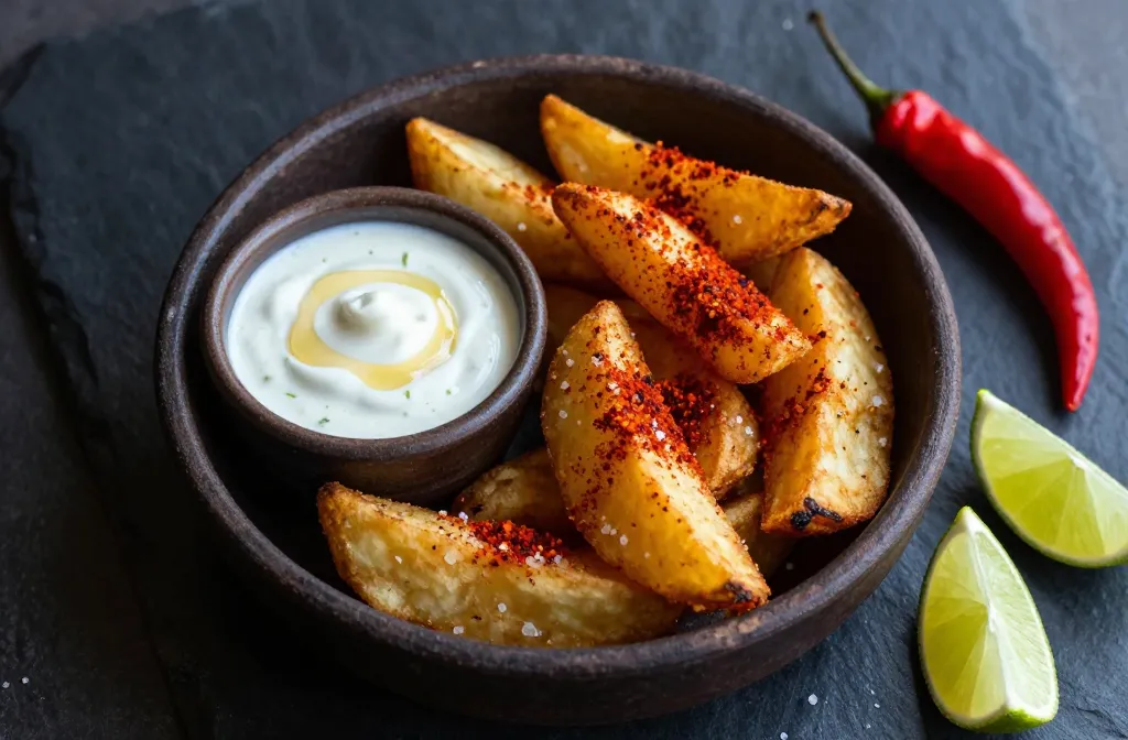 Air Fryer Scorpion Chilli Wedges with Coconut Milk Dip Heat Up