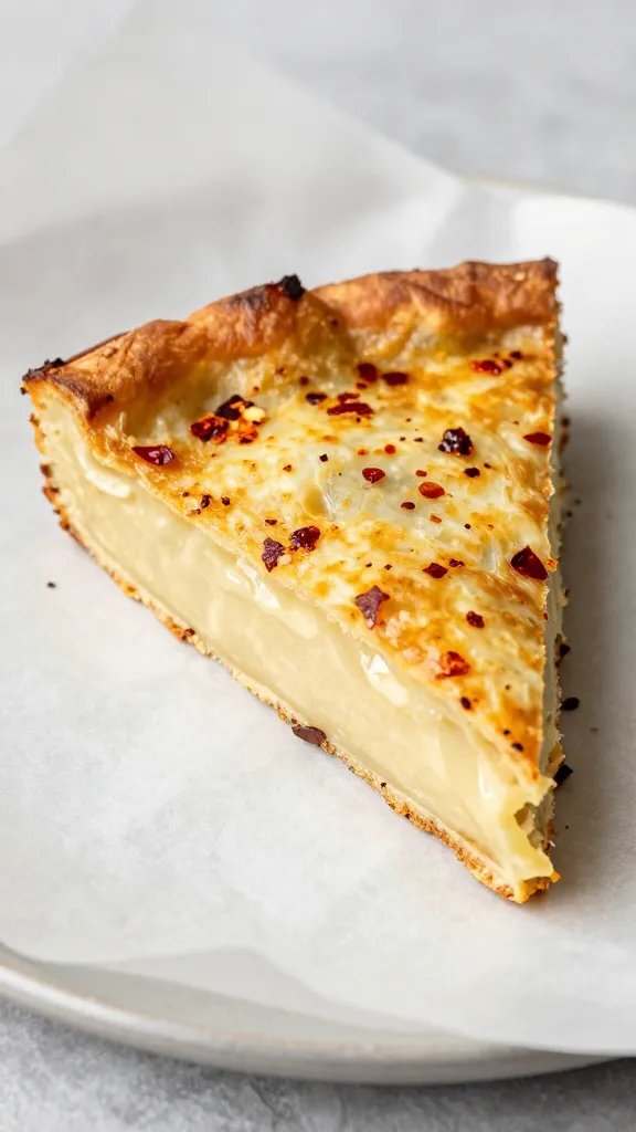 single baked wedge on parchment with chilli flakes