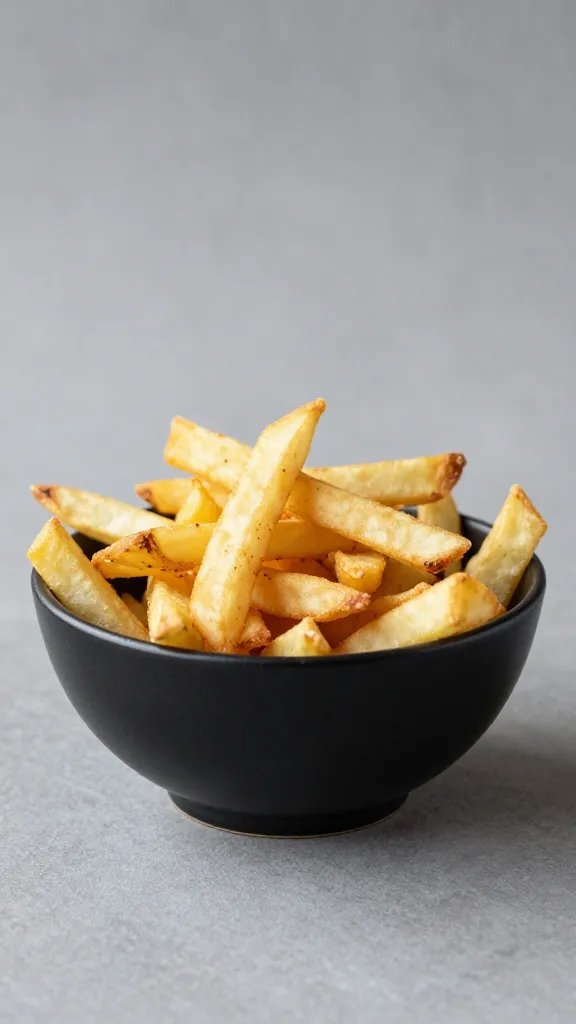 single serving of reaper fries in matte black bowl