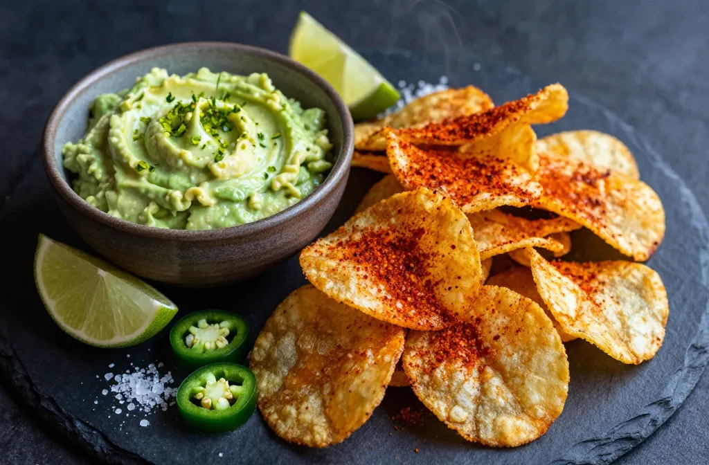 Air Fryer Habanero Inferno Chips with Avocado Lime Relief Unleashed