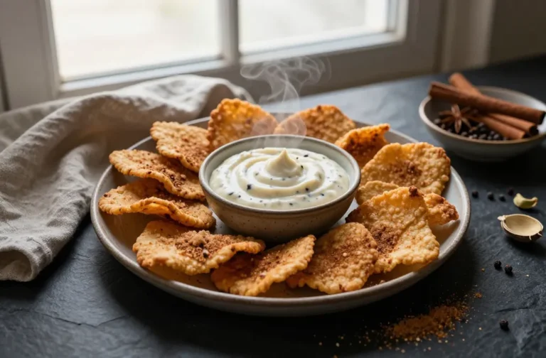 Air Fryer Spiced Chai Crisps with Vanilla Bean Dip Magic