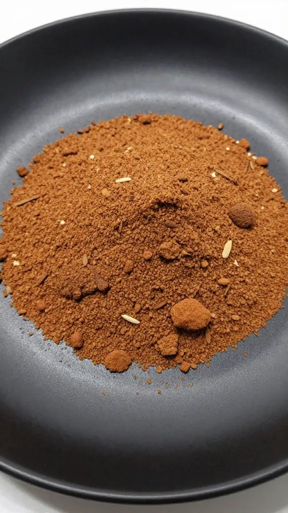 closeup spiced chai crisp on matte black plate