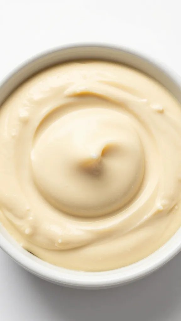 swirl of vanilla bean dip in shallow bowl