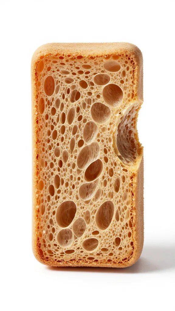 broken chai crisp showing airy interior