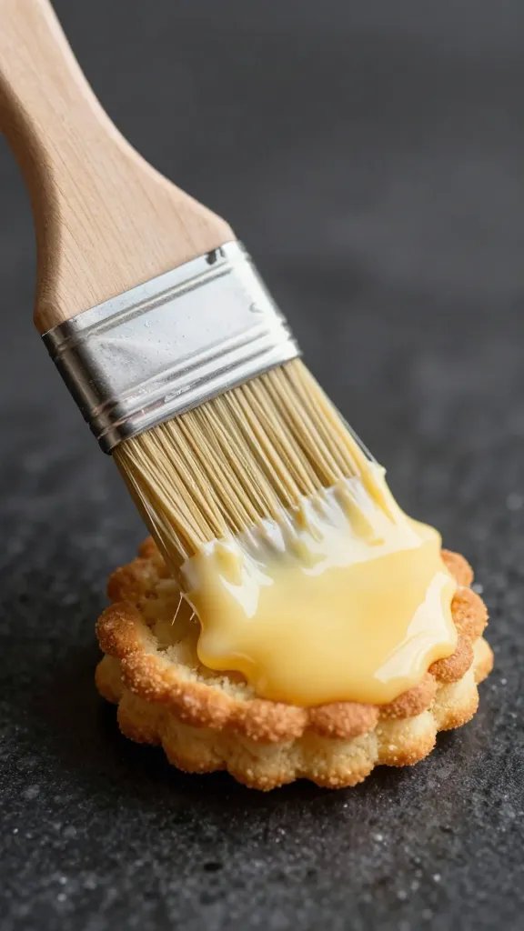 pastry brush coating crisp with melted butter