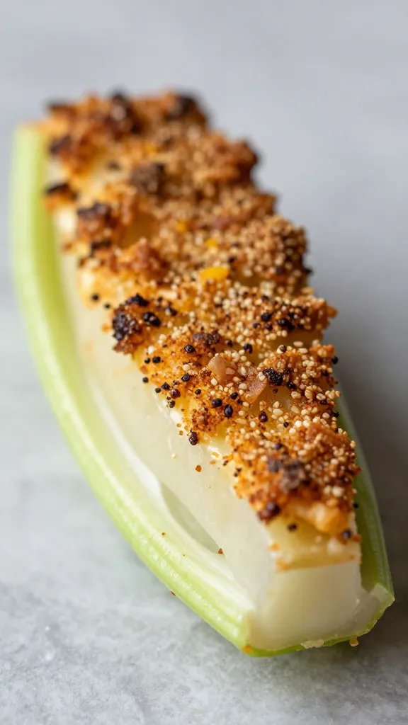 celeriac wedge with spiced crust, shallow depth of field