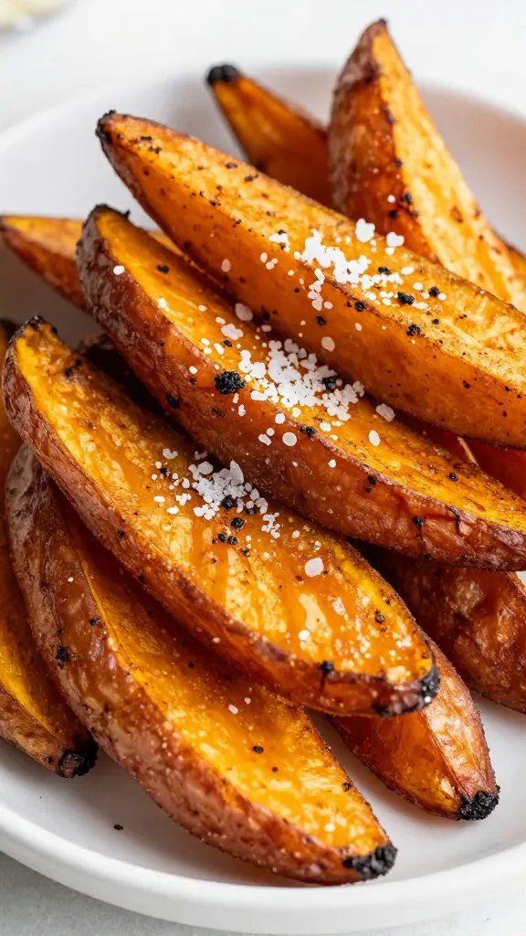 crispy ghost sweet potato wedge with sea salt flakes