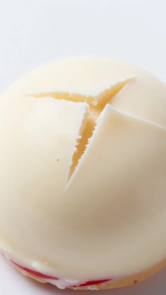 macro shot of cracked white ganache on peppermint crisp