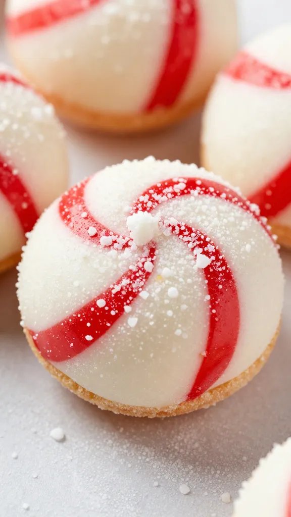 single peppermint crisp with crushed candy cane dusting