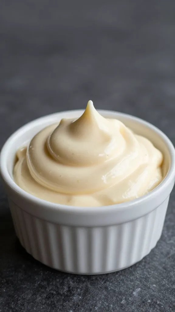 maple cream dip swirl in small white ramekin