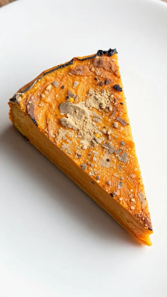 dusted pumpkin spice on a single roasted wedge
