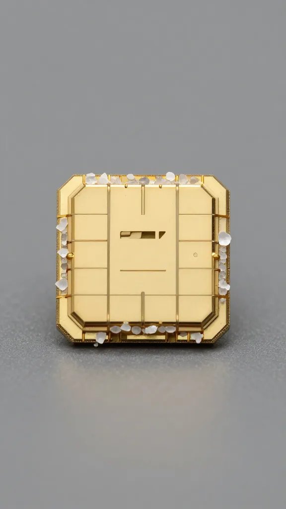 golden chip edge detail with salt crystals