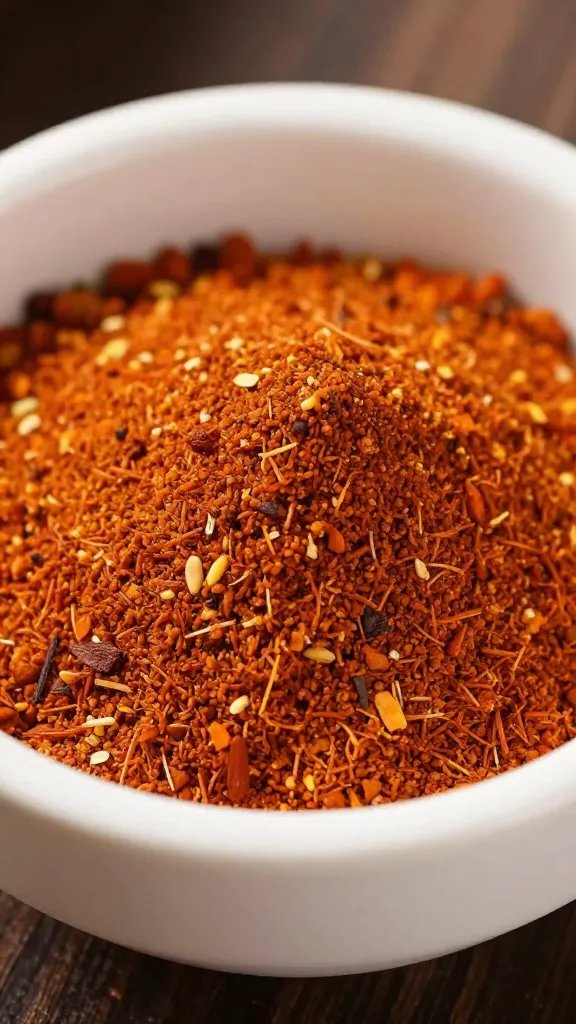garlic-paprika spice mix in pinch bowl, closeup