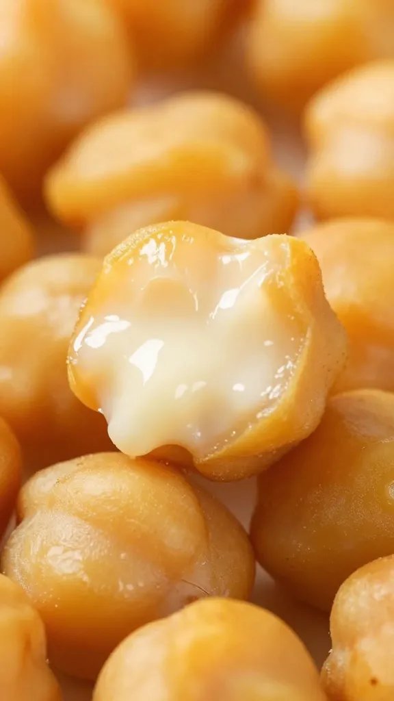 cross-section of chickpea fry showing creamy interior