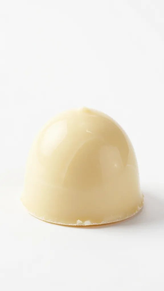 single crisp dipped halfway in glossy white chocolate